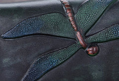 Genuine Leather Wallet Long Dragonfly Wallet Purse For Men Women - EverHandmade