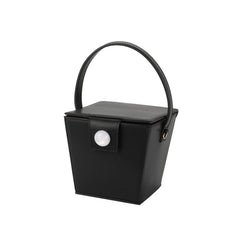 Cute Leather Black Womens Mini Box Purse Handbag Barrel Shoulder Bag for Women