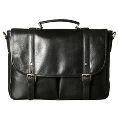 Genuine Leather Mens Cool Black Briefcase Work Bag Business Bag for men