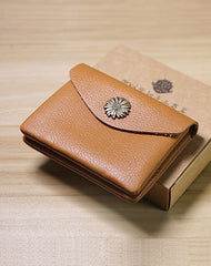 Slim Women Gray Sunflower Leather Card Wallet Minimalist Envelope Card Holder Wallet Coin Wallet For Women