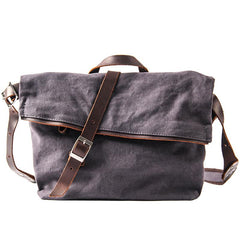 Canvas Mens Casual Beige 12‘’ Courier Bag Shoulder Bag Side Bag Messenger Bag for Men