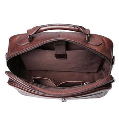 Fashion Brown Leather Men's Professional Briefcase 15‘’ Laptop Briefcase Business Handbag For Men