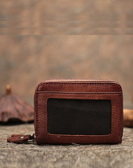 Leather Zipper Card Wallets Cute Small Women Double Zip Card Wallets For Ladies