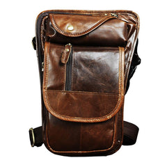 Cool Leather Drop Leg Bag Belt Pouches Mens Waist Bag Shoulder Bag for Men