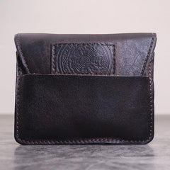 Brown Leather Men Card Holder Wallet Leather Card Holder Slim Wallet with Coin Pocket For Men