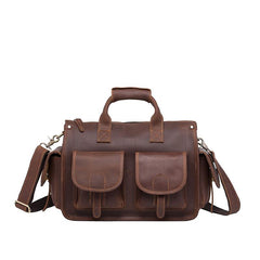 Vintage Leather Mens Travel Bag Overnight Bag Work Handbag Business Bag for Men