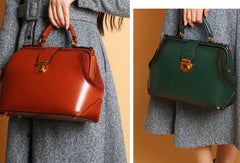 Handmade Leather handbag doctor bag shoulder bag for women leather bag - EverHandmade