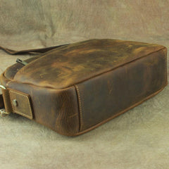 COOL Vintage Brown LEATHER MENS Small Side Bag Messenger Bag for Men