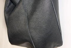 Genuine Leather Bag Handmade Black Tote Bag Shoulder Bag Handbag For Women