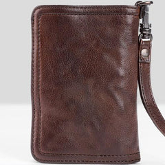 Genuine Leather Mens Chain Biker Wallet Cool Leather Wallet Small Wallets for Men