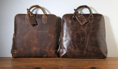 Handmade Leather Mens Cool Business Bag Briefcase Work Bag Laptop Bag for men
