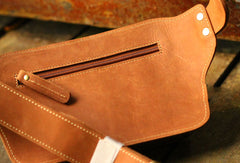 Genuine Leather Mens Hip Bag Cool Waist Bag iPad Bag  Bike Bag Cycling Bag For Men - EverHandmade