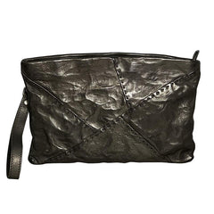 Handmade Leather Mens Clutch Cool Slim Wallet Zipper Clutch Wristlet Wallet for Men