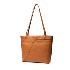 Fashion Handmade Brown Leather Tote Bag Shopper Bag Tote Purse For Women