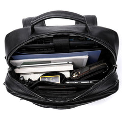 Cool Leather Black Mens Backpacks Vintage School Backpack Travel Backpack Bags for Men