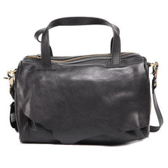 Italian Leather Purses Black Leather Satchel Handbags - Annie Jewel