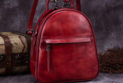 Vintage Womens Leather Backpack School Backpacks Purse Small Backpack For Women