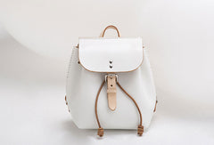 Handmade Leather backpack shoulder white purse for women leather shoulder bag - EverHandmade