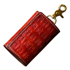 Handmade Leather Tooled Mens Cool Car Key Wallets Car Key Holder Car KeyChain for Men