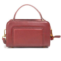Red Satchel Handbag Leather Square Crossbody Bag Purse - Annie Jewel