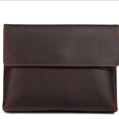 Cool Vintage Dark Brown Leather Mens Courier Bags Small Side Bags Messenger Bag For Men
