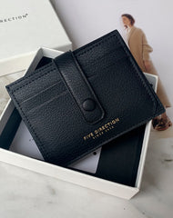 Cute Women Black Vegan Leather Small Card Holder Card Wallets Slim Card Holders Credit Card Holder For Women