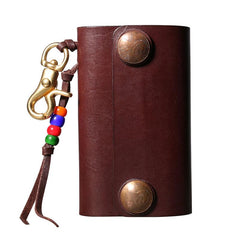 Handmade Leather Mens Cool Key Wallet Car Key Card Holder Car Key Case for Men