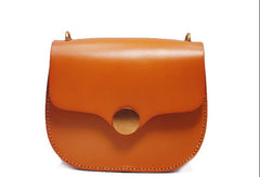 Handmade Leather Round Bag Crossbody Bag Shoulder Bag Purse for Women Leather Bag - EverHandmade