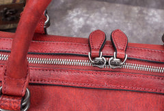 Genuine Leather Handbag Vintage Boston Bag Crossbody Bag Shoulder Bag Purse For Women - EverHandmade