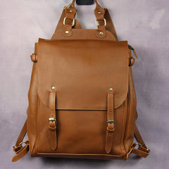 Vintage Mens Leather 15inch Laptop Backpack Leather School Backpack Travel Backpack for Men