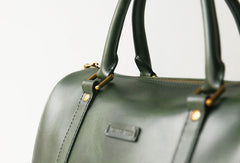 Handmade leather boston bag purse shoulder bag handbag purse women