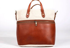 Genuine Leather Handbag Canvas Handbag Shoulder Bag Purse For Women