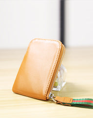 Women Leather Mini Zip Wallet Black Billfold Slim Coin Wallet Small Zip Change Wallet For Women