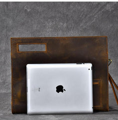 Retro Brown Leather Men Business Clutch Bag Side Bag Handbag Small Messenger Bag For Men