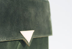 Handmade leather green square purse phone bag shoulder bag cossbody bag purse women