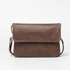 Cool Leather Mens Small Side Bag 11inch Clutch Purse Bag Messenger Bag for Men