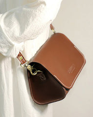 Cute Brown LEATHER Small Side Bag Handmade WOMEN Crossbody BAG Phone Purse FOR WOMEN