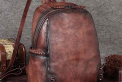Genuine handmade Leather backpack bag shoulder bag girls women leather purse - EverHandmade