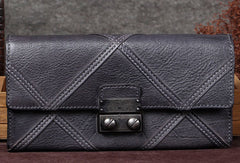 Genuine Leather Wallet Folded Long Wallet Vintage Assorted Colors Wallet Purse Clutch For Women