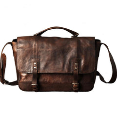 Genuine Leather Vintage Mens Cool Messenger Bag Shoulder Bag for men