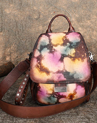 Handmade Convertible Leather Backpacks Womens Best Leather Shoulder Purse School Rucksack