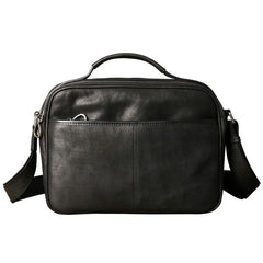 Cool Black Leather Mens Messenger Bag Work Bag Business Bag for men