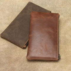 MENS LEATHER SLIM ZIPPER CLUTCH WALLET Zipper Long Wallet FOR MEN