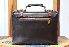 Handmade messenger bag coffee satchel purse leather crossbody bag shoulder bag women
