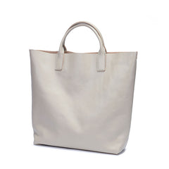 Genuine Fashion Leather Brown Gray Tote Bag Shopper Bag Tote Purse For Women