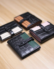 Black&White Cute Women Leather Slim Wallet Card Wallet Mini Billfold Wallets Slim Brown Card Holder Wallets For Women