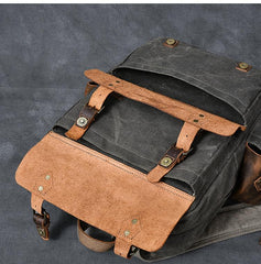Waxed Canvas Leather Mens 15
