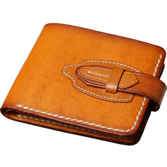 Handmade Leather Mens Cool Slim Leather Small Wallet Men billfold Wallets for Men