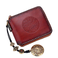 Handmade Leather Mens Chain Biker Wallet Cool Leather Wallet Small Wallets for Men