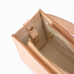 Fashion Beige Leather Women Box Tote Bag Box Handbag Shoulder Bag For Women